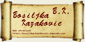 Bosiljka Kazaković vizit kartica